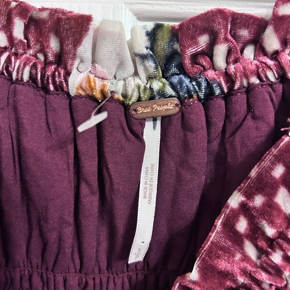 NWOT Free People, Bali Aveline Velvet Mini Dress, Small in Brown Combo - Picture 10 of 10